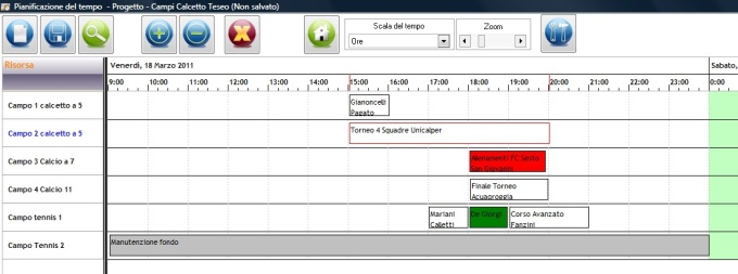 programma organizzazione centro sportivo